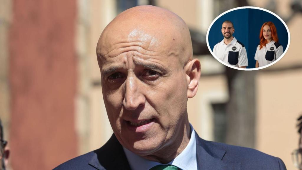 El alcalde de León, José Antonio Diez, y los astronautas Pablo Álvarez y Sara García