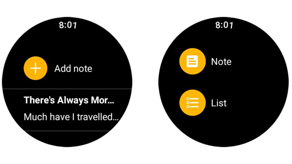 Nuevo diseño de Keep en Wear OS 3