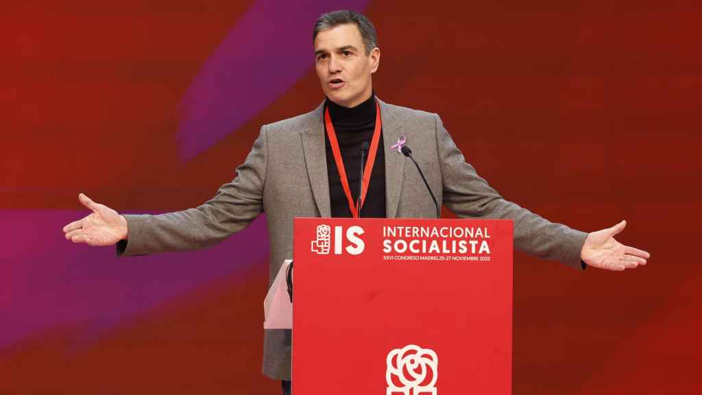 El presidente del Gobierno, Pedro Sánchez, en el Congreso de la Internacional Socialista.