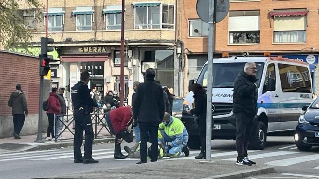 Fotografía del accidente del motorista