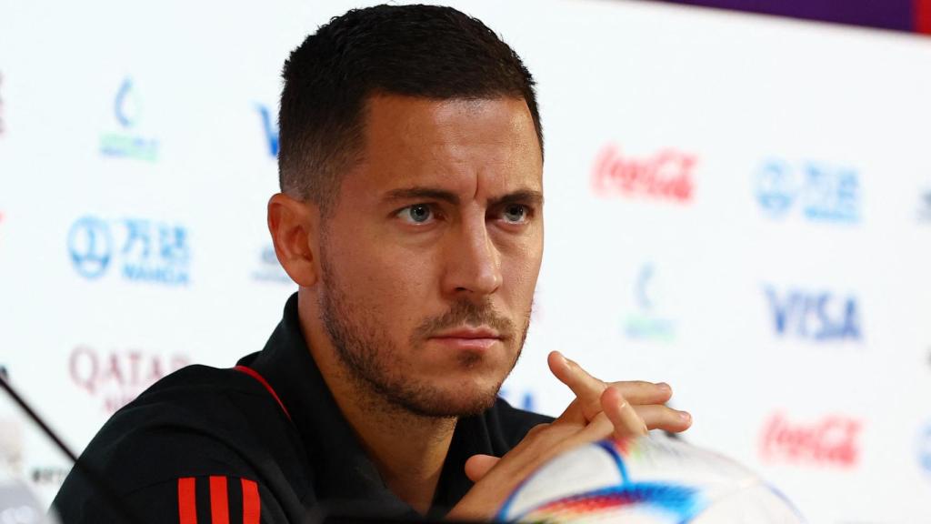 Eden Hazard, en rueda de prensa con Bélgica