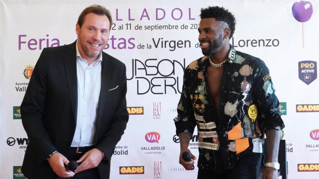 El cantante Jason Derulo ofrece una rueda de prensa con el alcalde de Valladolid, Óscar Puente el pasado mes de septiembre