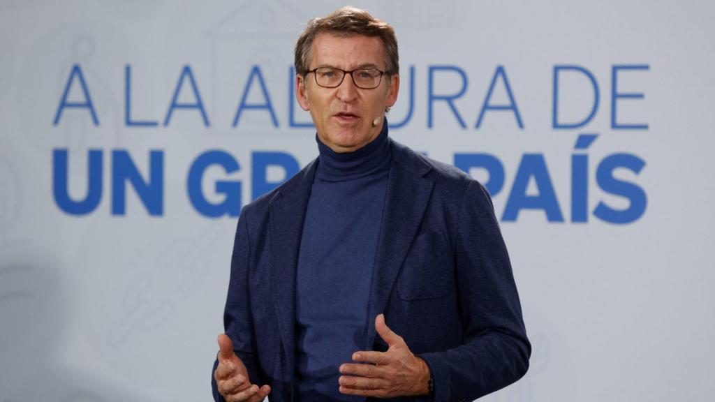 El presidente del PP, Alberto Núñez Feijóo, durante su intervención en la convención sectorial del pasado 24 de octubre.