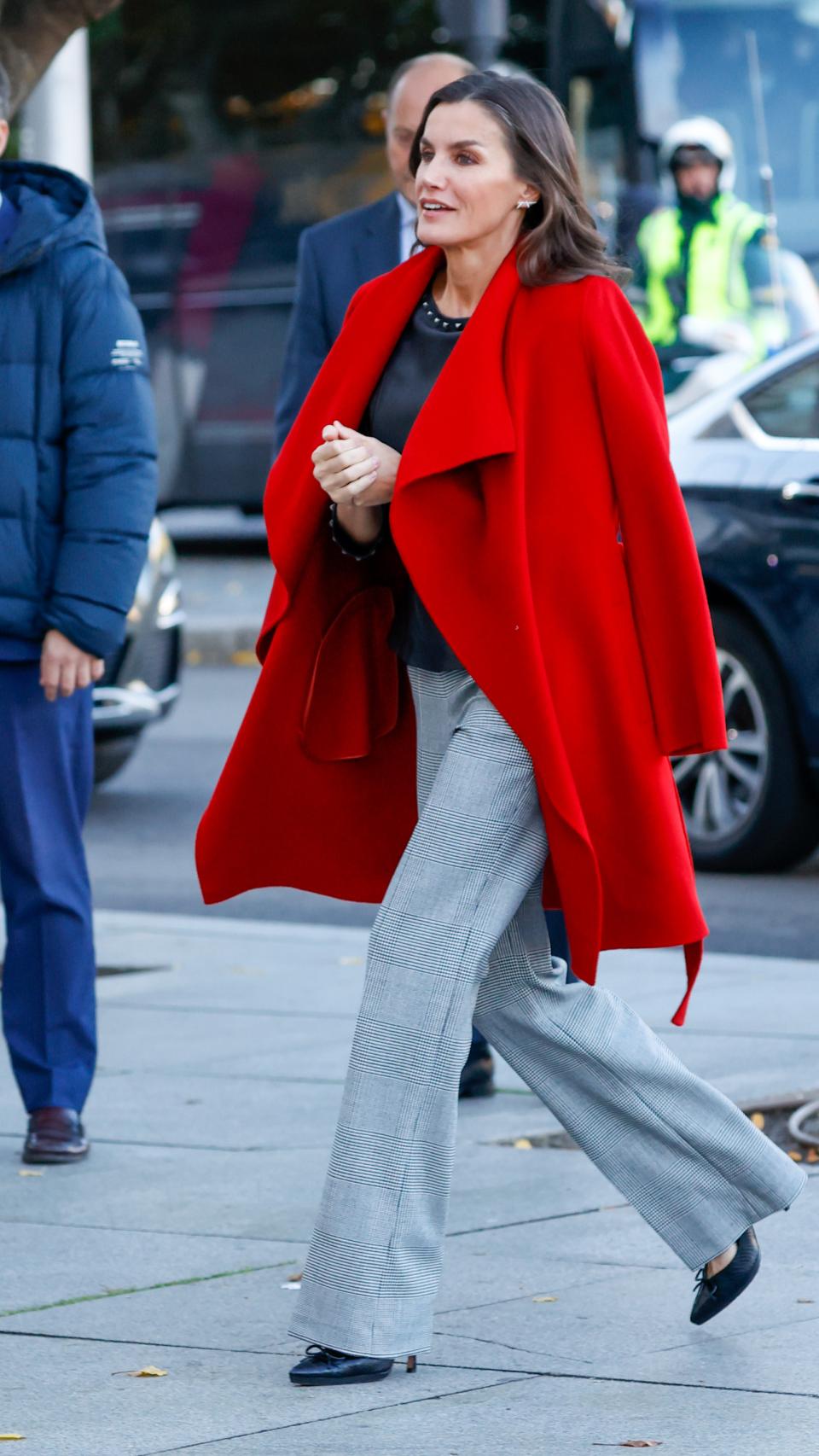 La reina Letizia a su llegada a la 'X Cumbre de Mujeres Juristas'.