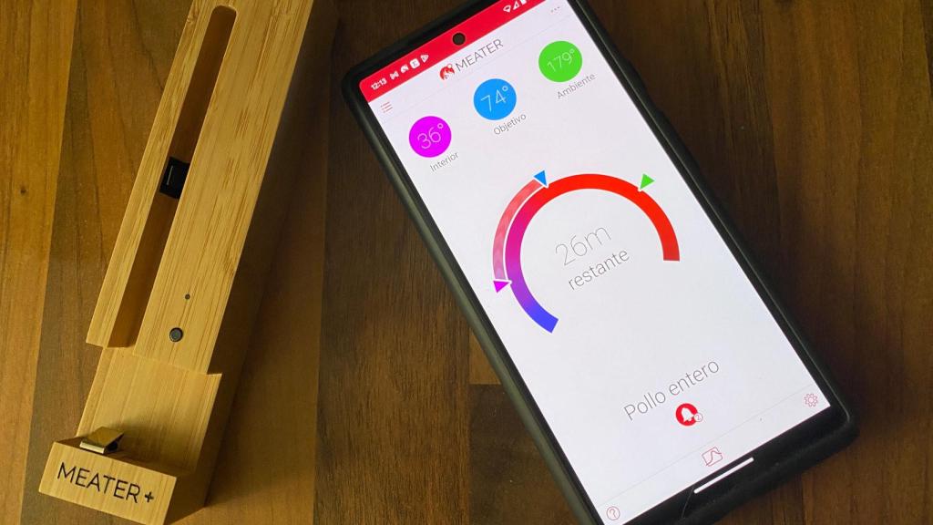 La app de Meater nos informa en todo momento del estado de la carne