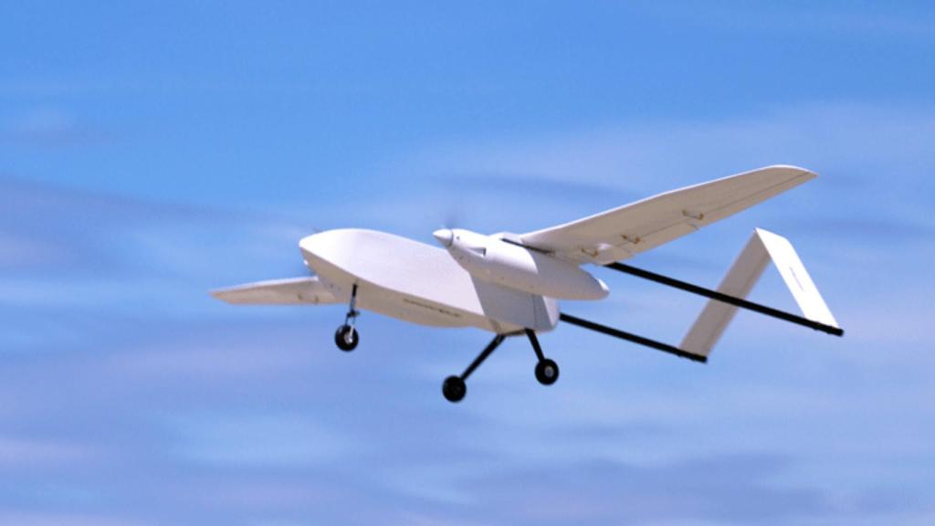 El avión de pruebas de 25 kilogramos.