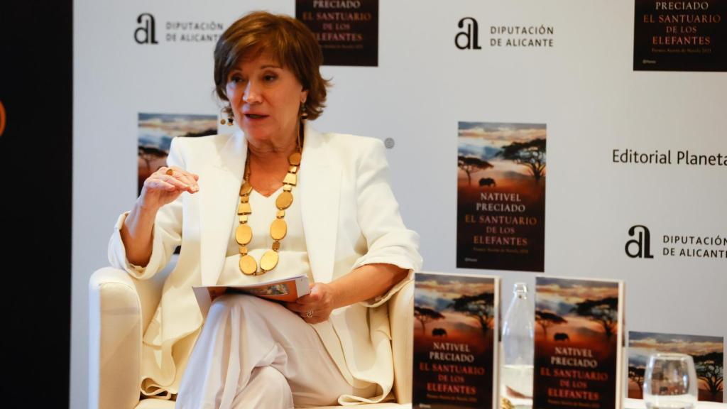 La escritora en la presentación de 'El santuario de los elefantes' en 2019.