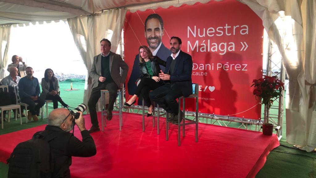 Un momento del mitin socialista en Málaga.