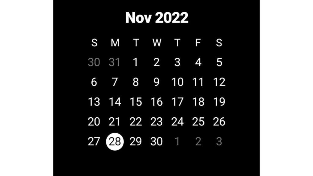 El Galaxy Watch 5 sí tiene una vista completa del mes