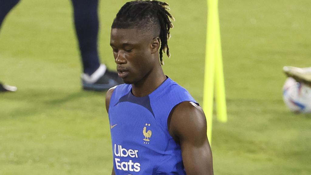 Eduardo Camavinga, con la selección de Francia en un entrenamiento