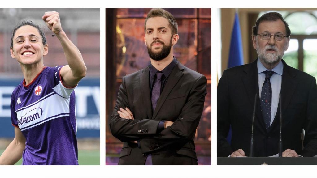 Verónica Boquete, David Broncano y Mariano Rajoy.