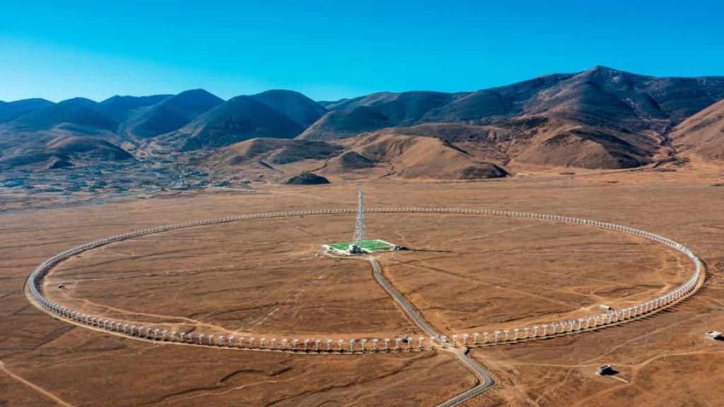 Algunos de los telescopios del Daocheng Solar Radio Telescope