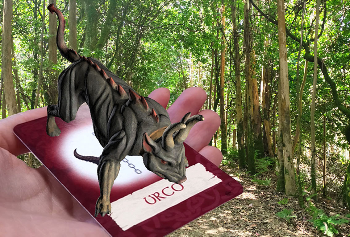 El Urco y la Senda Mitolóxica do Monte Viso en Realidad Aumentada. Foto: Concello de Santiago