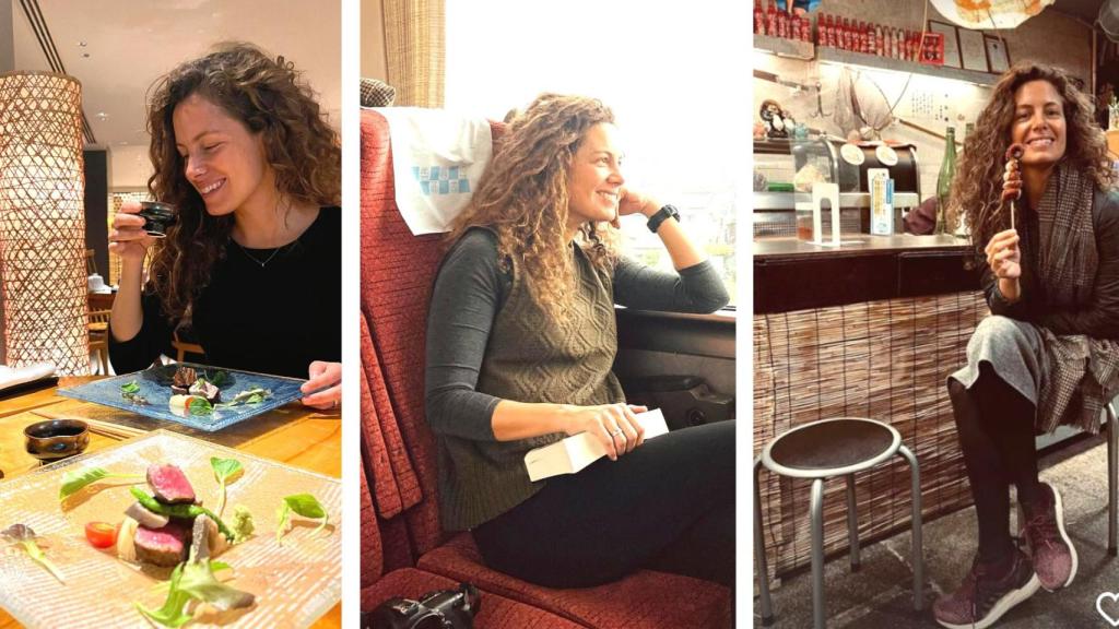 Laura Madrueño, en diferentes momentos de su viaje.