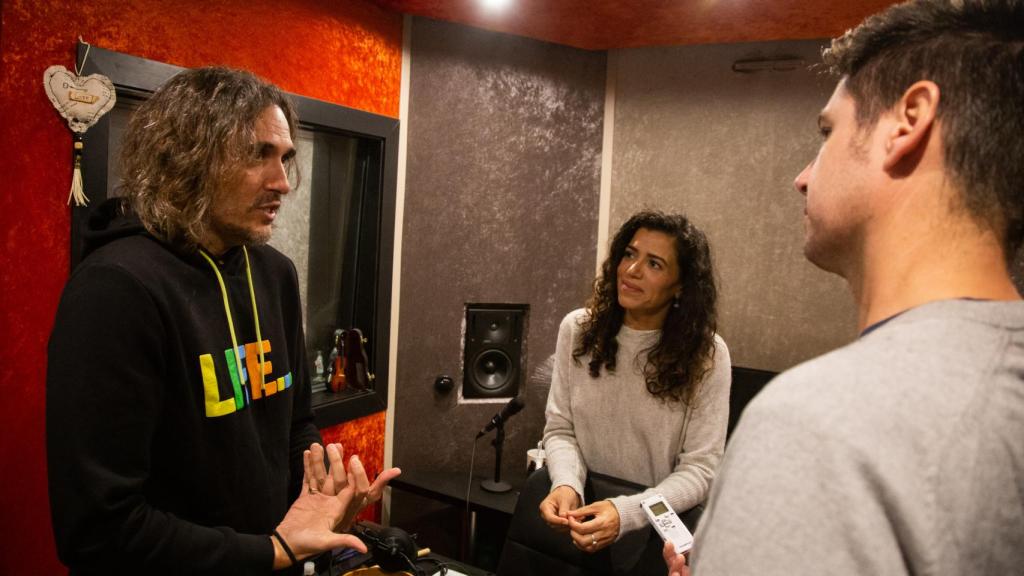 Joaquín Padilla y Chus Herranz durante la entrevista a EL ESPAÑOL.