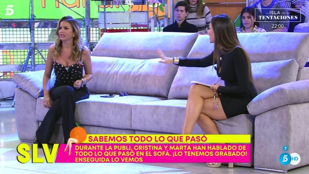 Tensión en 'Sálvame' entre Marta López y Cristina Porta: Eres una mentirosa.
