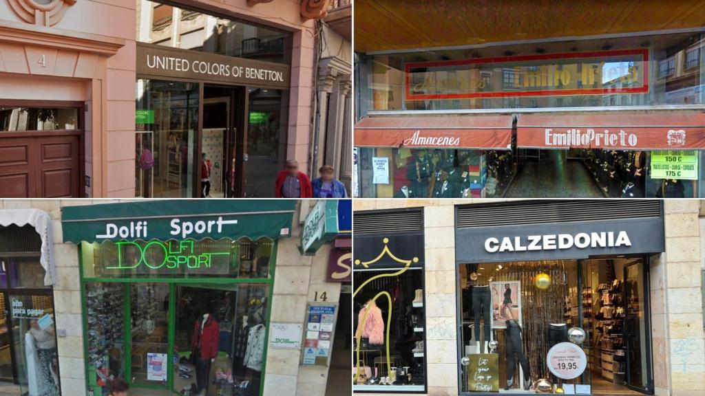 United Colors of Benetton era Almacenes Emilio Prieto; y Calcedonia era Dolfi Sport