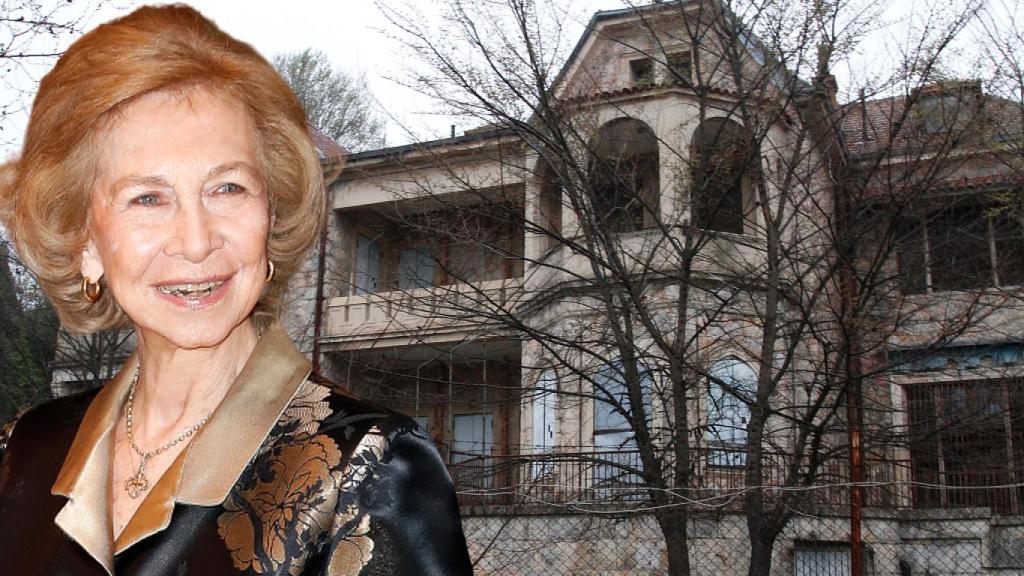 La reina Sofía junto al Palacio Tatoi en un montaje de JALEOS.