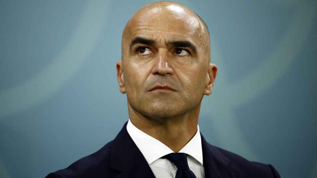Roberto Martínez durante un partido de Bélgica en el Mundial