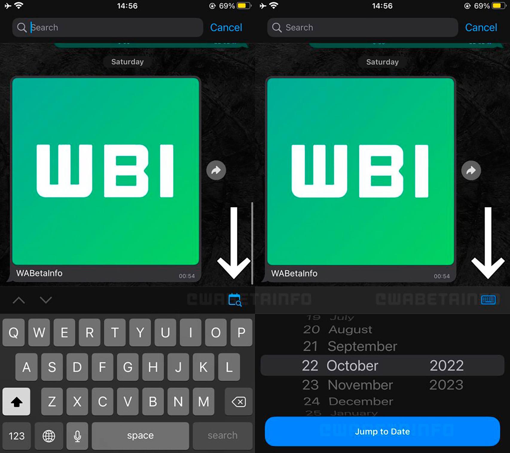 Busca mensajes por fecha en WhatsApp