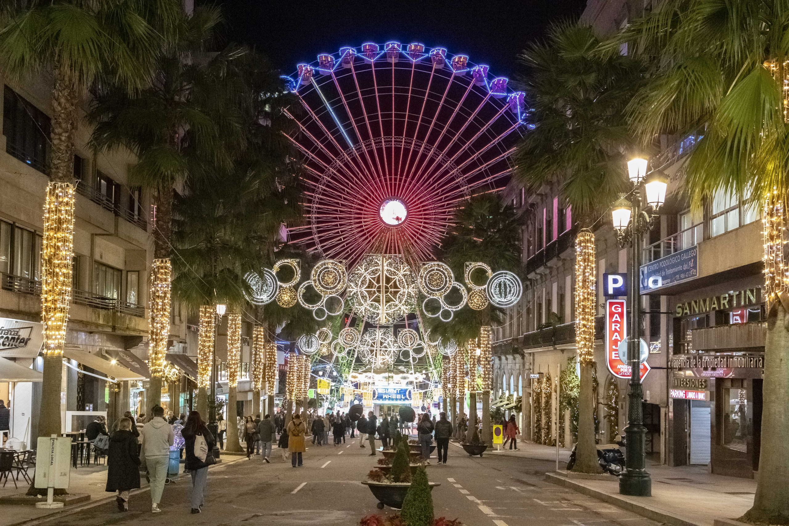 La noria de la Navidad en Vigo.