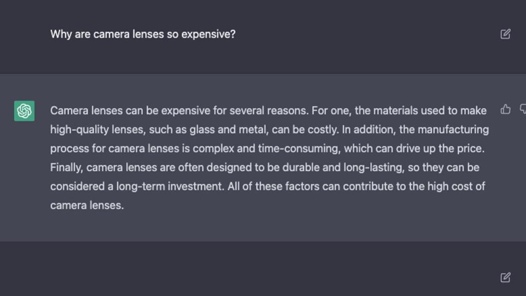 Primera pregunta hecha a ChatGPT.