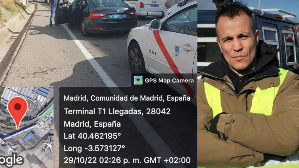 A la derecha, Nacho Castillo, el 'Peseto loco', que ha tramitado miles de denuncias. A la izquierda, un VTC infractor captado por un taxista.