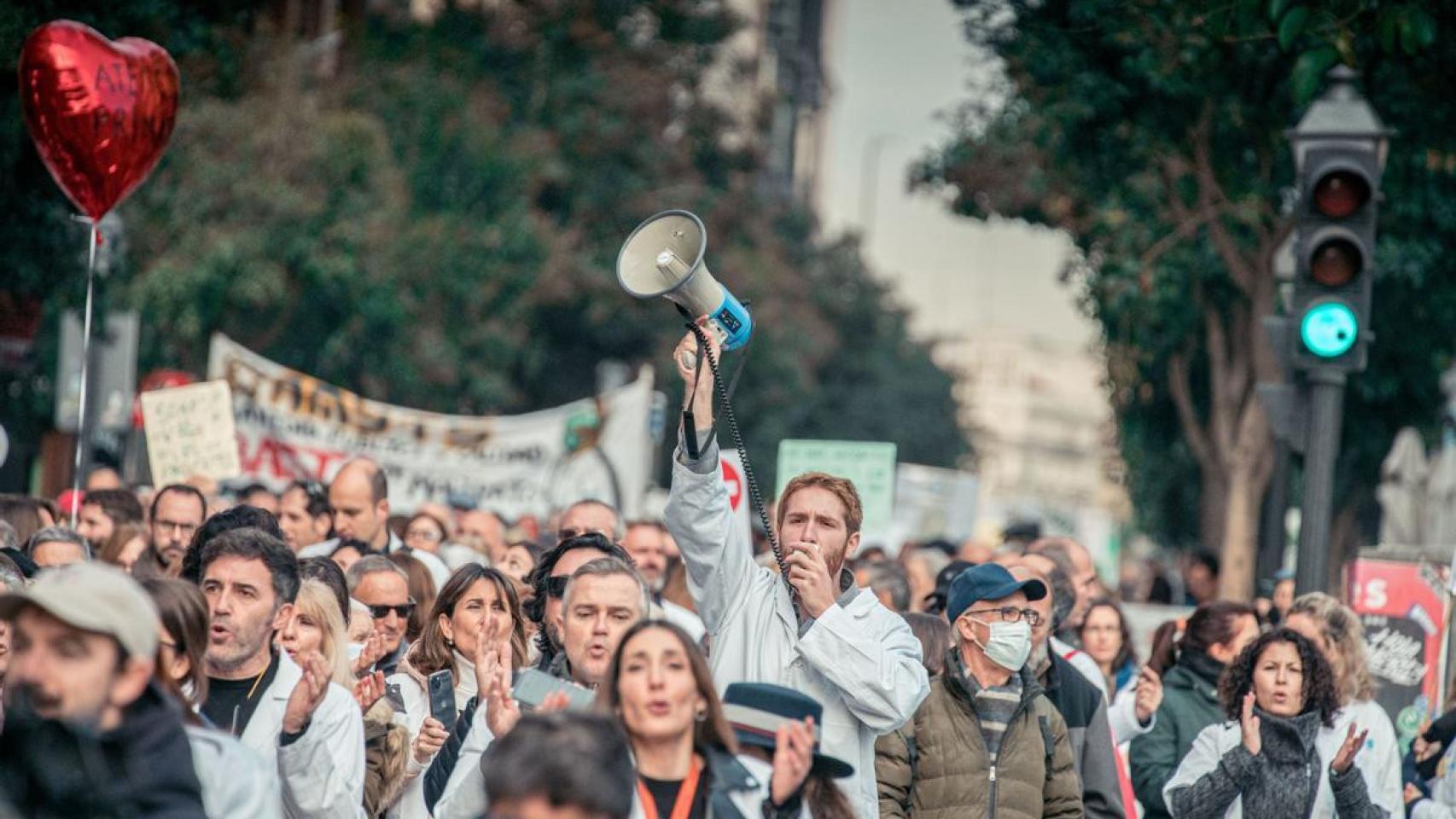 Imagen de una de la manifestaciones convocadas por el sindicato AMYTS esta semana.