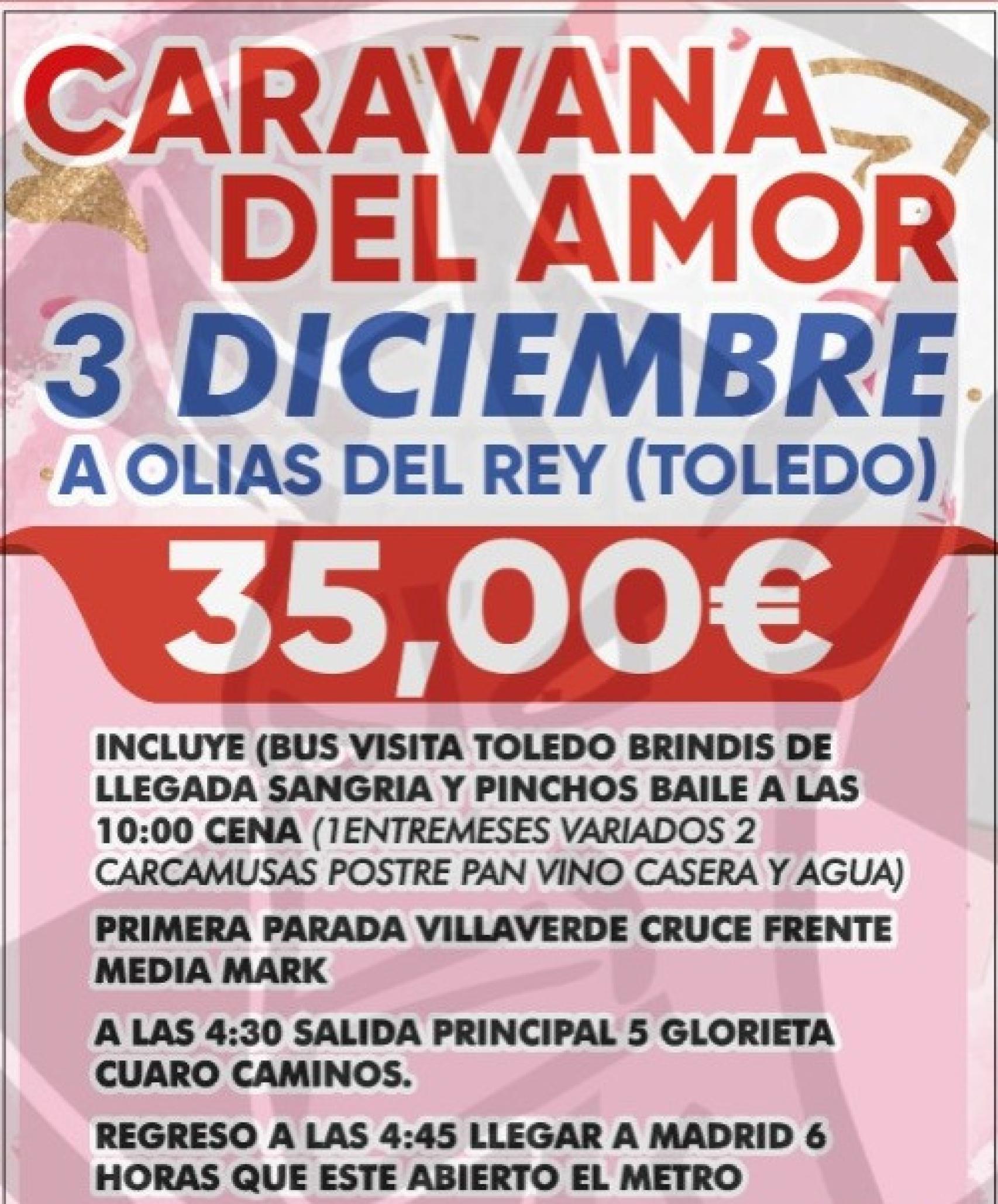 El cartel anunciado de la caravana del amor.