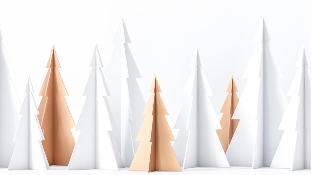 Árboles de Navidad de cartón.