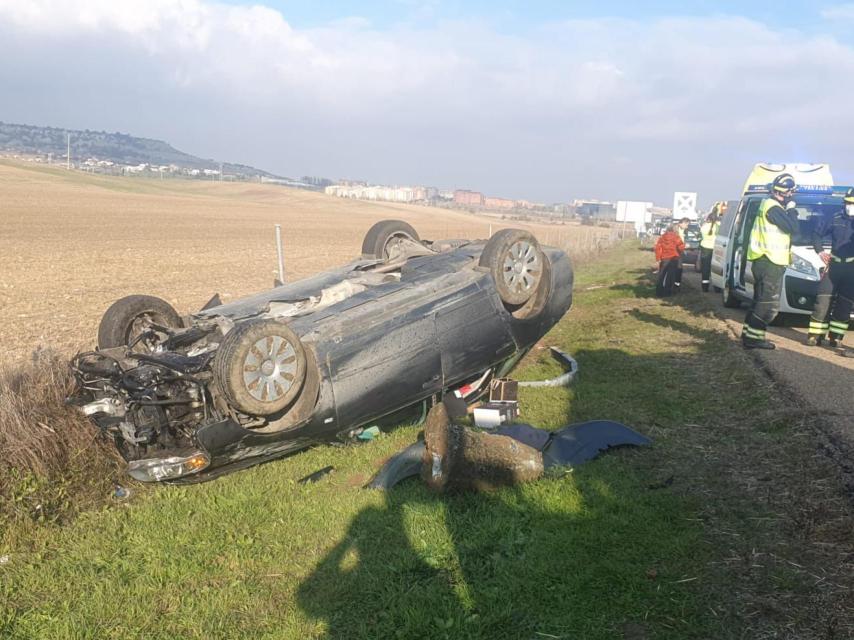 Imagen del accidente de este viernes en Arroyo de la Encomienda.