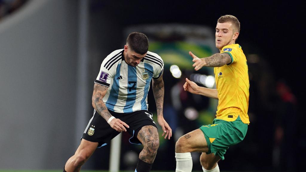 De Paul, en acción en el Argentina - Australia