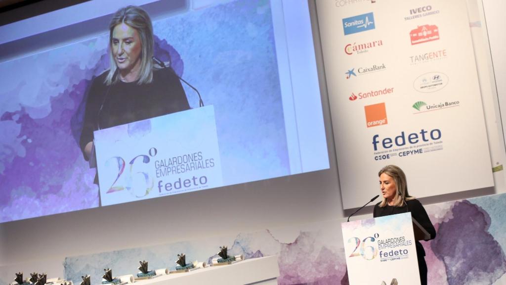Milagros Tolón en la gala de entrega de premios de Fedeto.