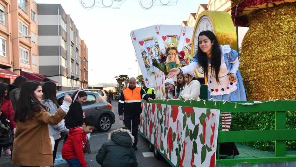 Pastorcillos de una cabalgata de Reyes en Cambre.