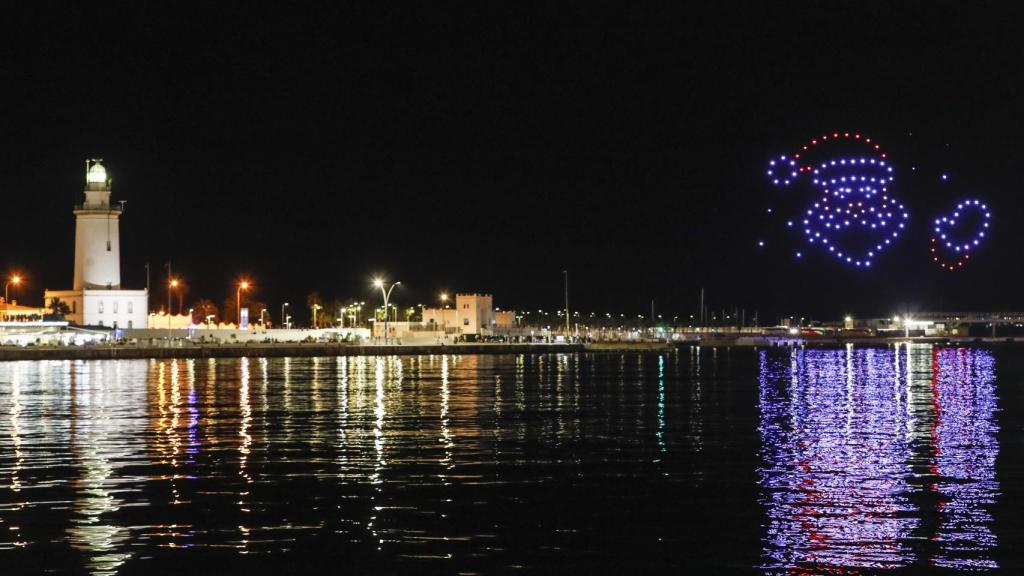 Papá Noel, en el espectáculo de drones.