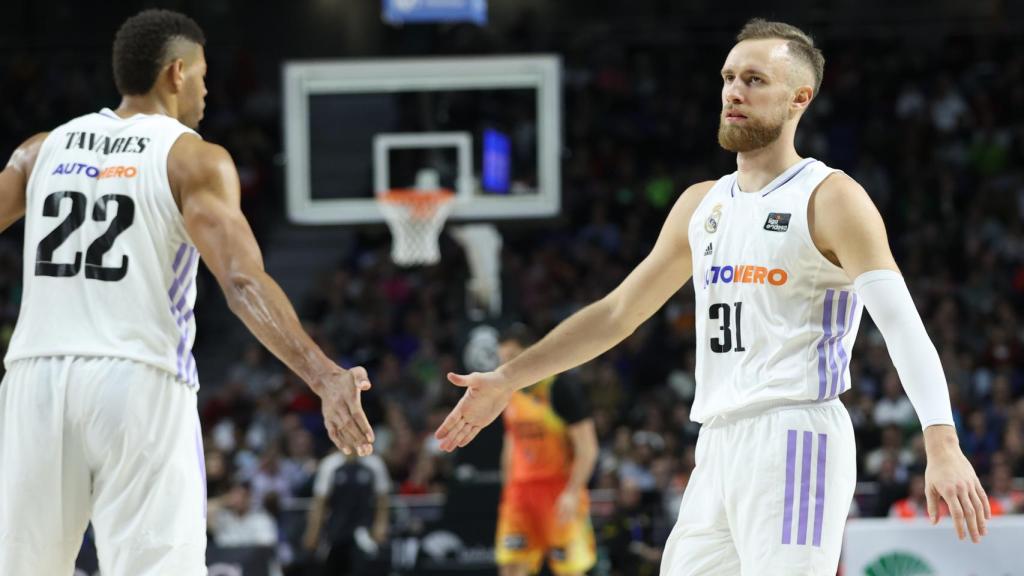 Walter Tavares y Dzanan Musa se felicitan tras una acción