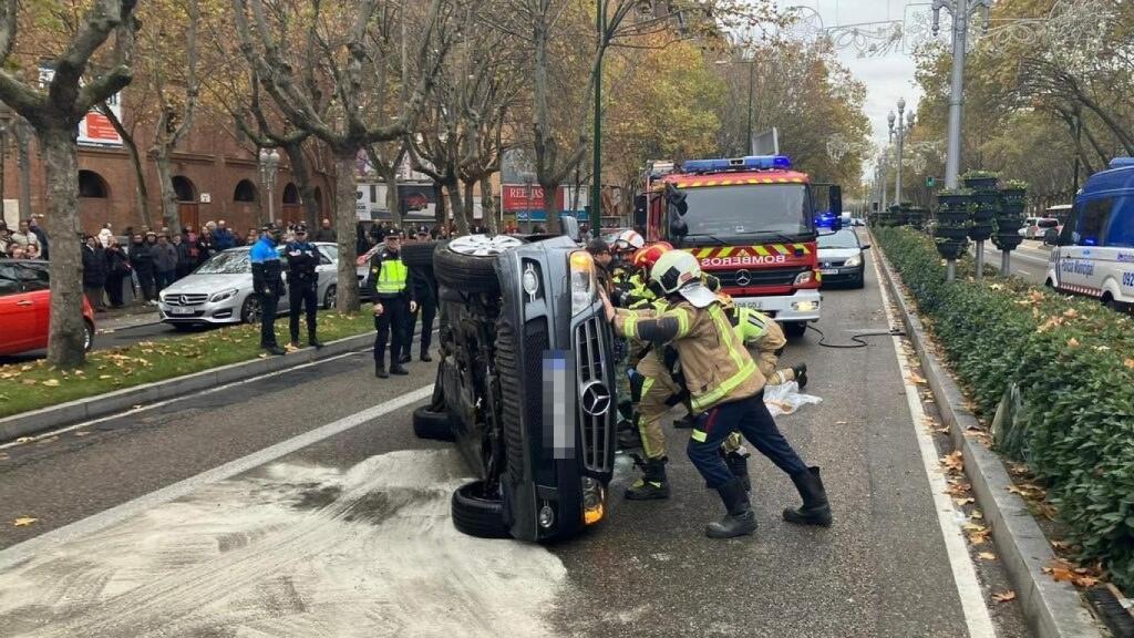 Accidente ocurrido en el paseo Zorrilla a la altura de la plaza de toros