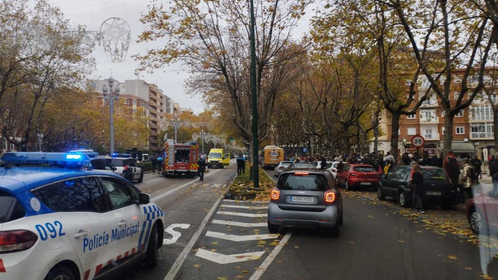 Accidente ocurrido en el paseo Zorrilla a la altura de la plaza de toros