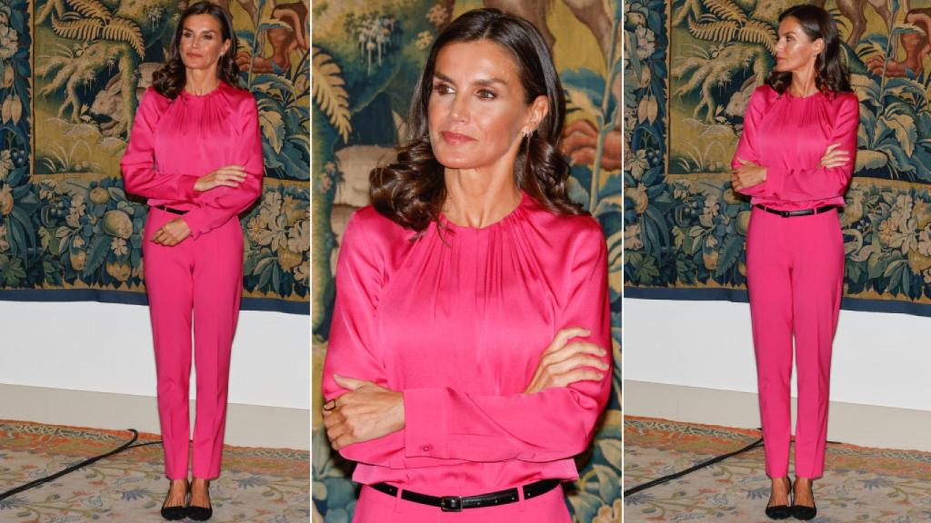 Letizia con un dos piezas de Hugo Boss en Berlín.