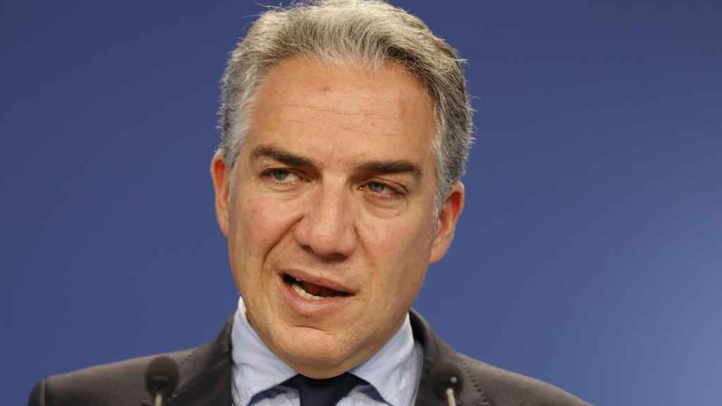 Elías Bendodo este lunes en la sede del PP en la calle Génova de Madrid.