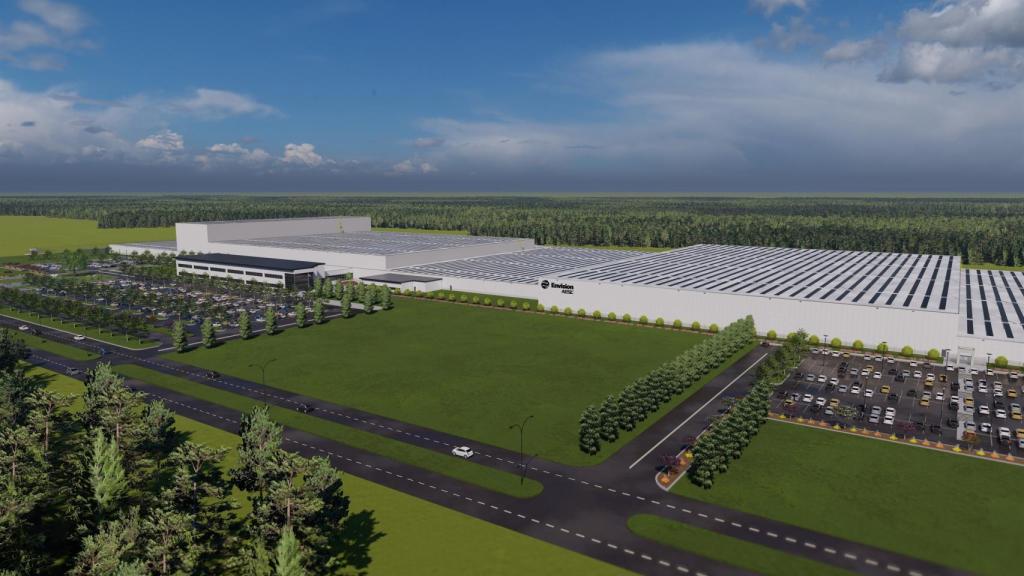 Recreación de la gigafactoría de baterías de Envision proyectada en Navalmoral de la Mata (Cáceres)