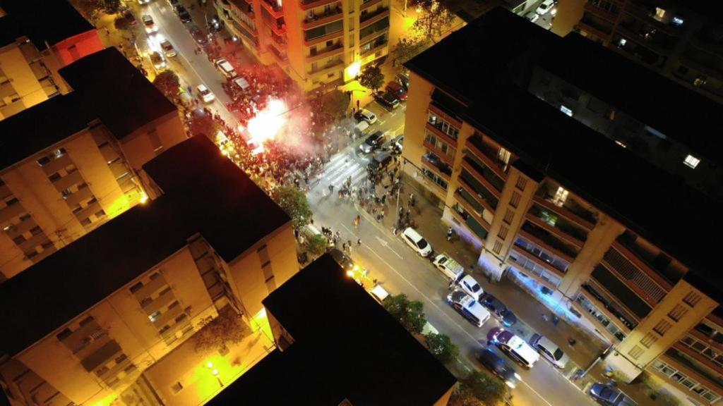 Dispositivo policial de prevención en Alicante ante la victoria de Marruecos frente España.
