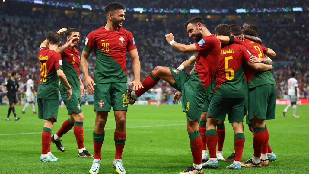 Portugal celebra un gol de Gonçalo Ramos en la victoria contra Suiza