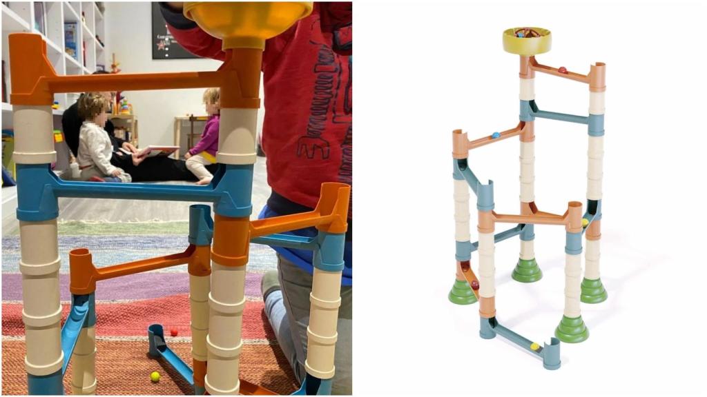 Circuito de canicas ecorresponsable de la marca Quercetti. Su precio, 23,95 euros.