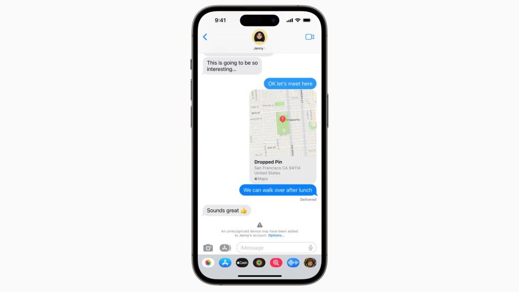 Verificación de contacto en iMessage.