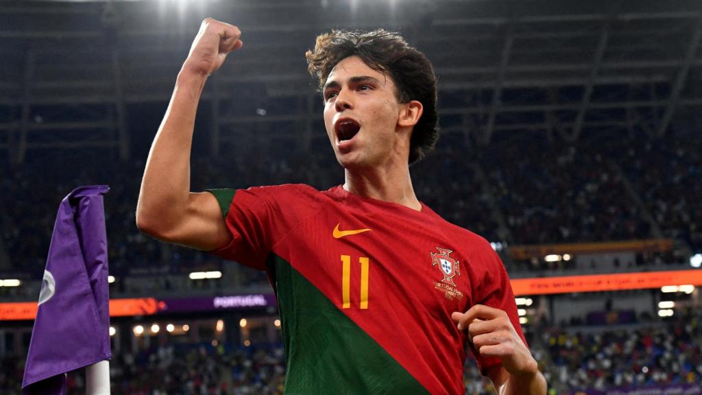 Joao Félix celebrando su único gol en el Mundial.