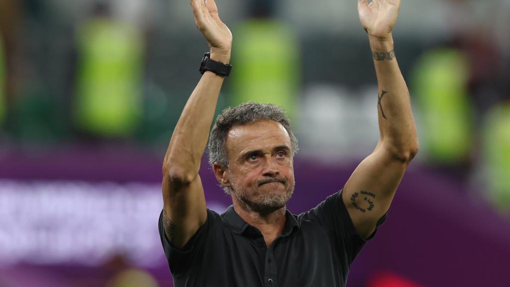 Luis Enrique tras el partido con Marruecos.