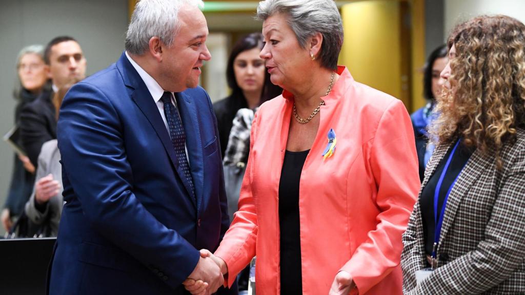 La comisaria de Interior, Ylva Johansson, durante la reunión de este jueves en Bruselas