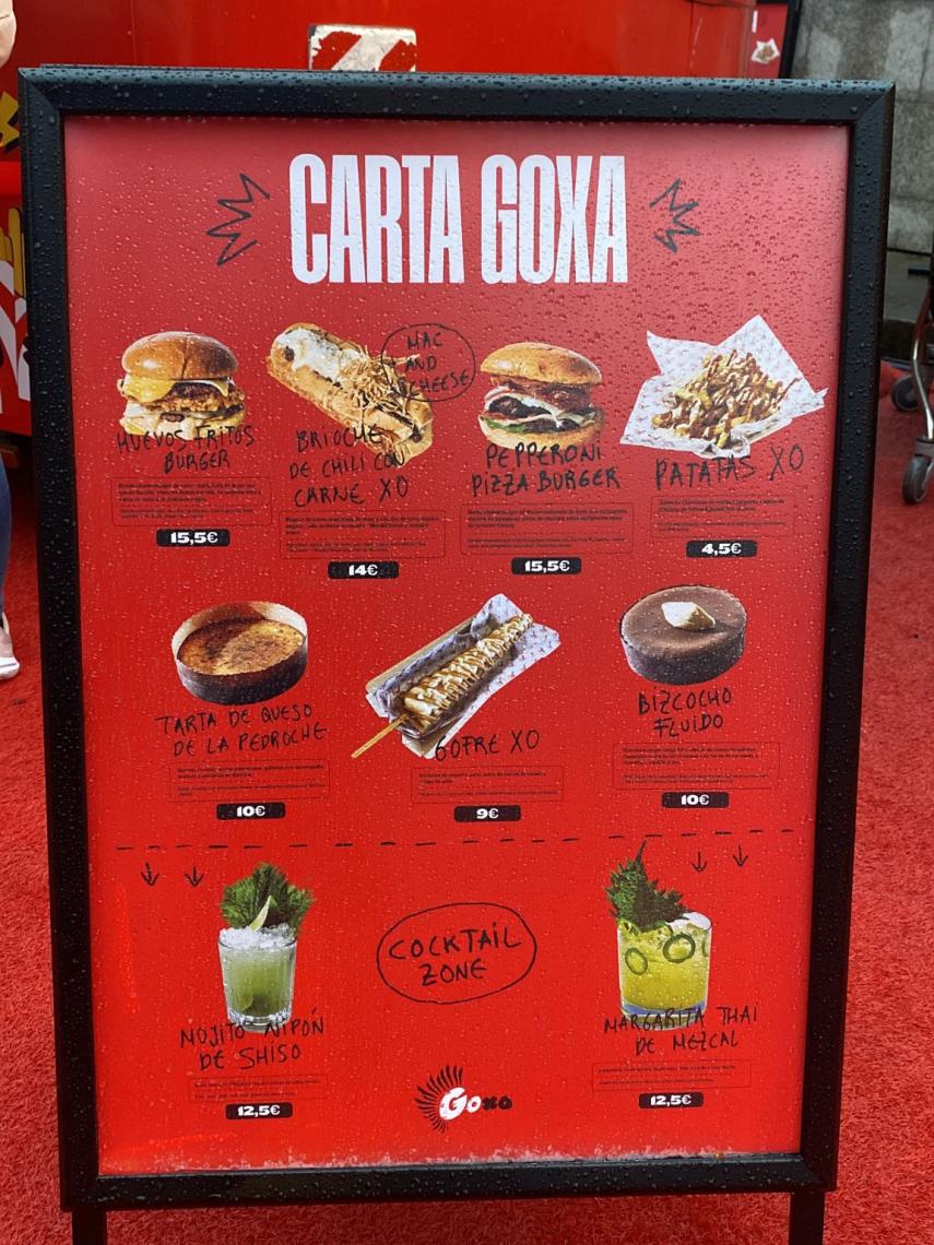 La carta del 'food truck' de Dabiz Muñoz de Nuevos Ministerios.