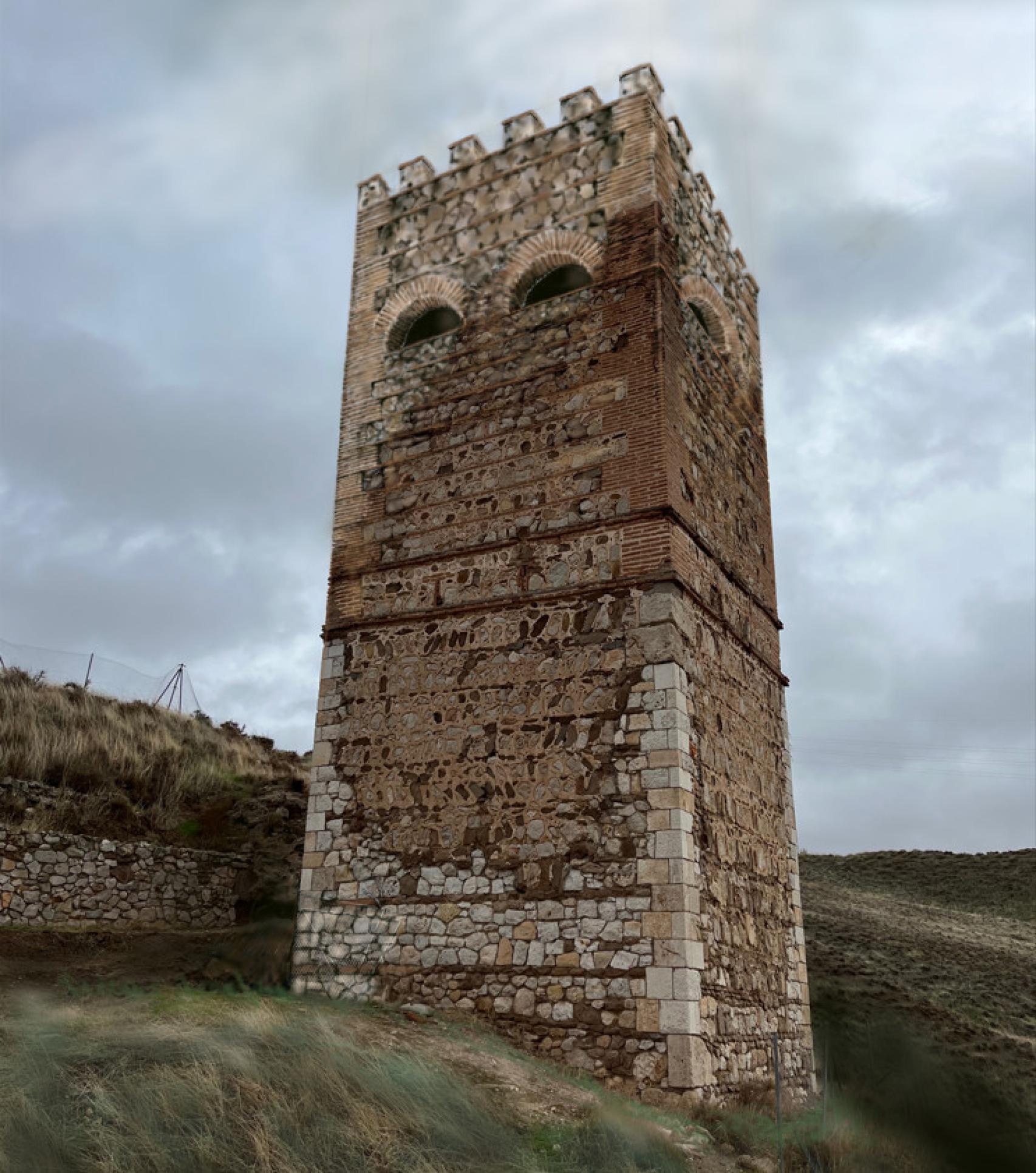 Reconstrucción de la torre albarrana en su última fase.